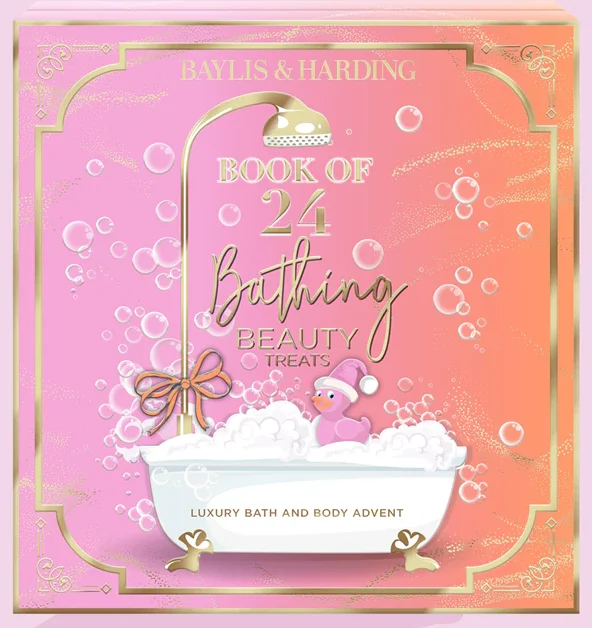 La caja del Calendario de adviento Baylis & Harding 2025 "Book of 24 Bathing Beauty Treats"