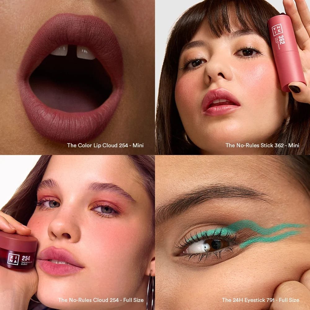 Ejemplos de maquillaje con productos del Calendario de adviento 3INA 2026 Ejemplos de maquillaje con productos del Calendario de adviento 3INA 2026