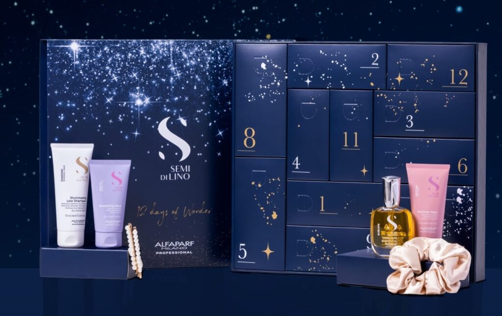 Calendario de adviento Alfaparf Milano 2025, ya a la venta 1 La caja y algunos de los productos del Calendario de adviento Alfaparf Milano 2025