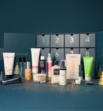 La caja y los productos del Calendario de adviento Allbeauty 2025