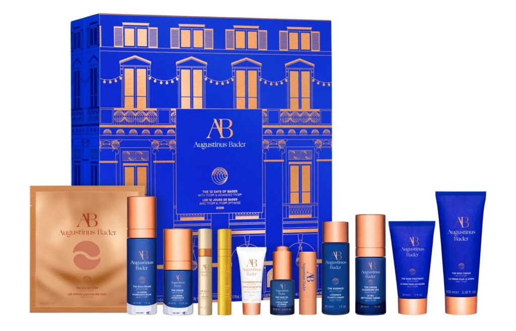 La caja y los productos del Calendario de adviento Augustinus Bader 2026