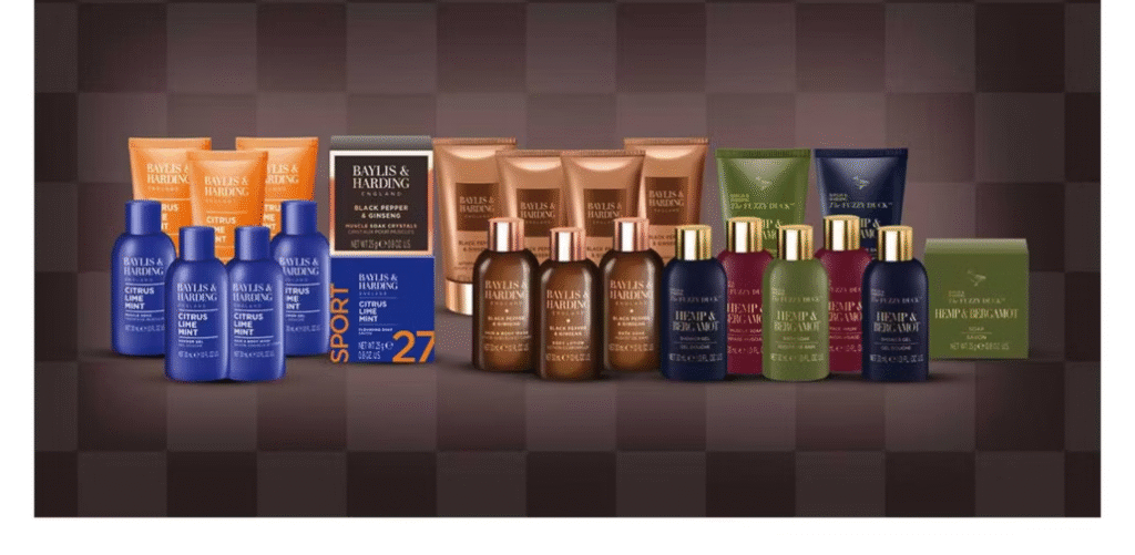 Los productos del Calendario Baylis & Harding 2025 "24 Days of Grooming"