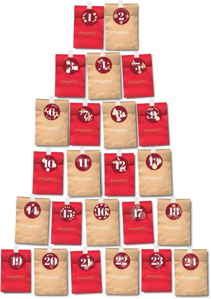 Las 24 bolsitas decorativas del Calendario de adviento Bottega Verde 2024