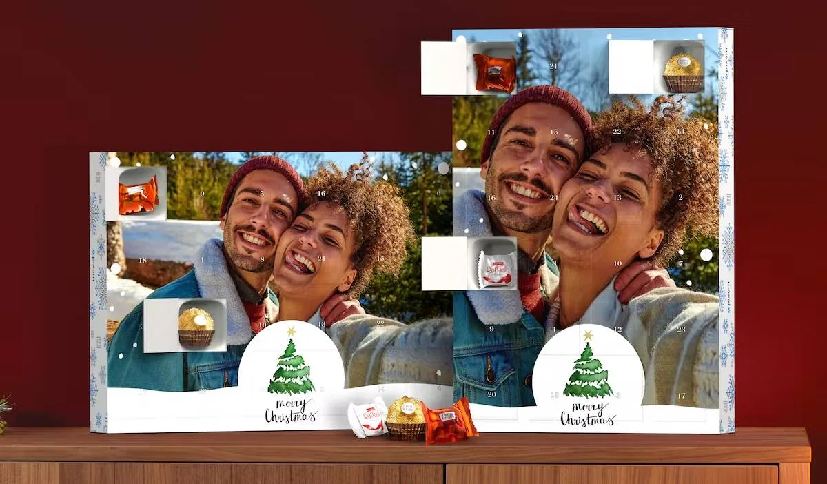 CALENDARIO ADVIENTO CON foto personalizada y bombones Ferrero