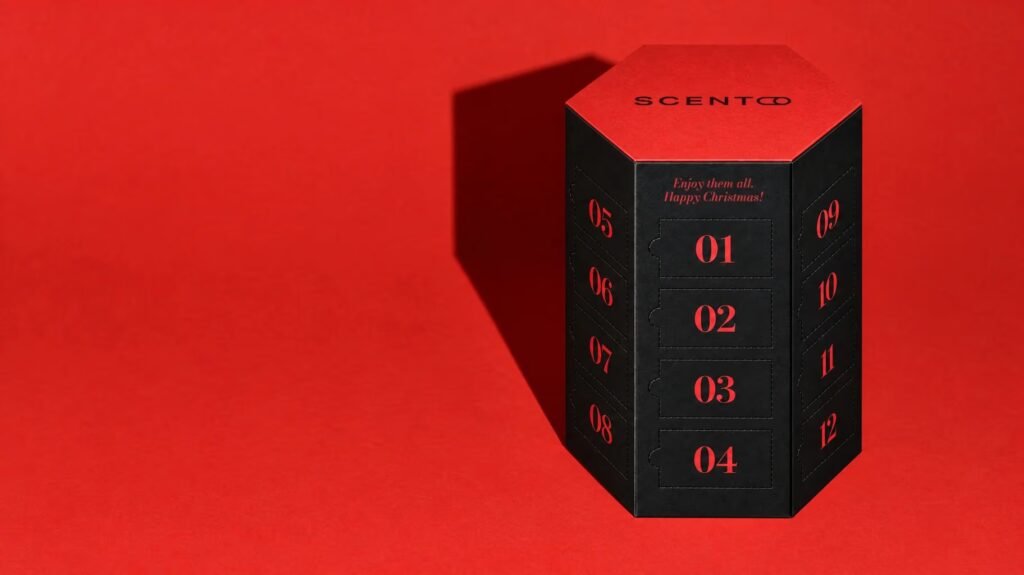 La caja del Calendario de adviento Scento 2026 para hombre