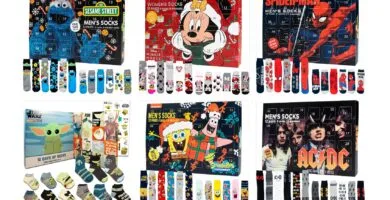 Seis ejemplos de calendarios de adviento de calcetines de personajes populares