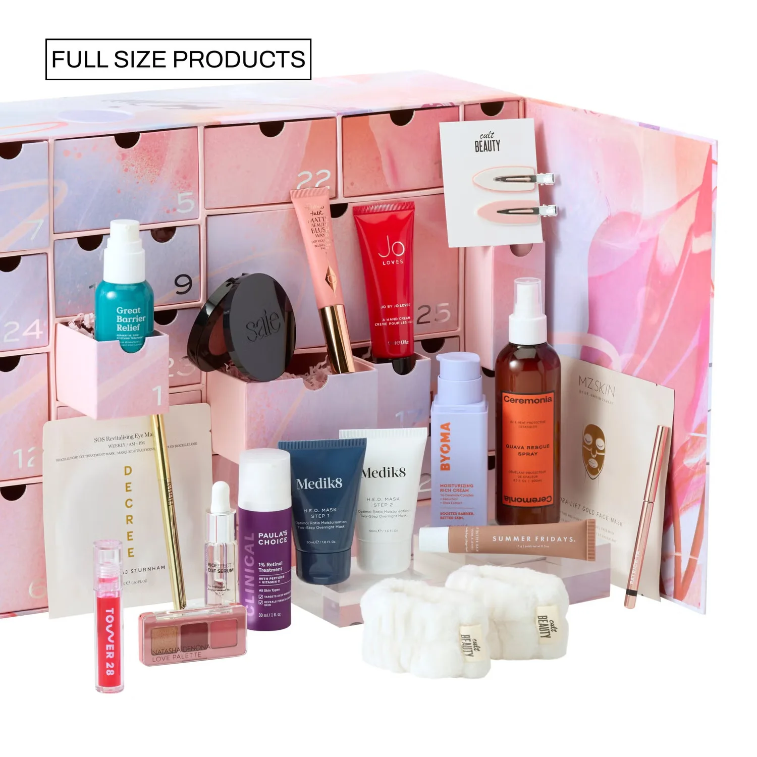 Los productos de tamaño completo del Calendario Cult Beauty 2024 Curated with Love Los productos de tamaño completo del Calendario Cult Beauty 2024 Curated with Love