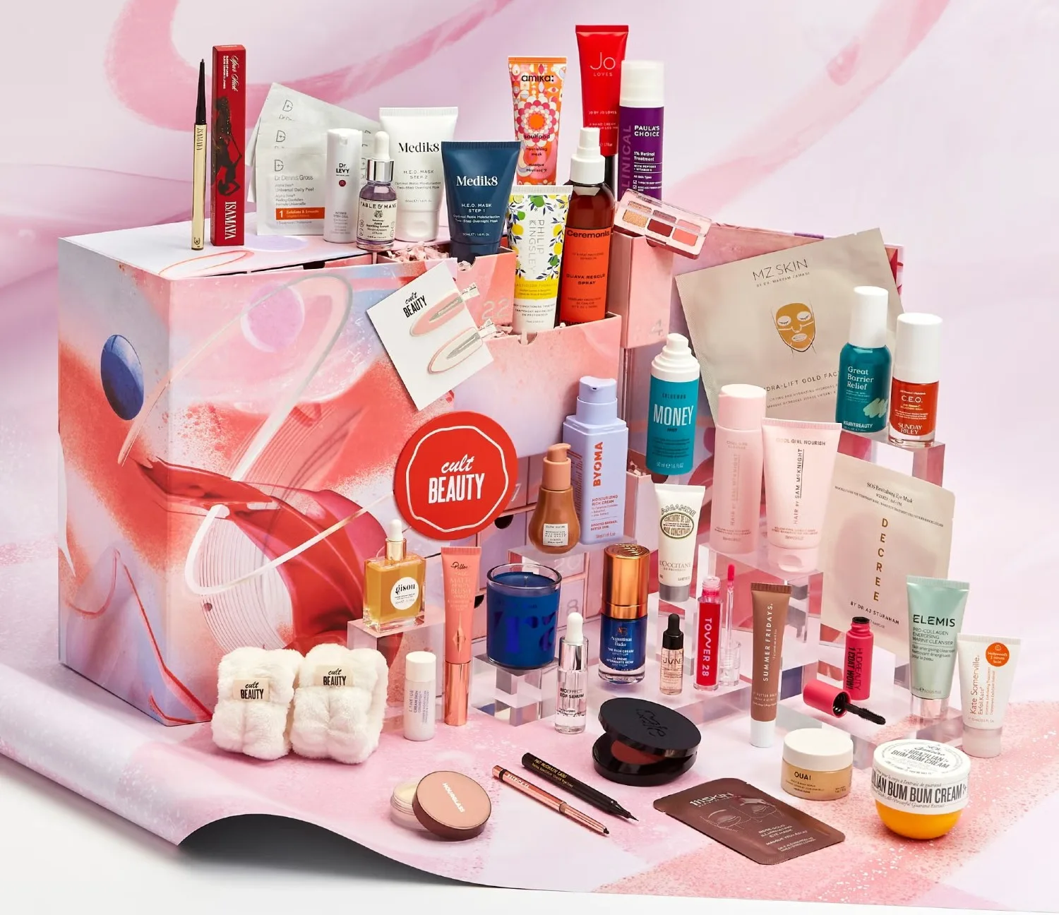 La caja y los productos del Calendario de Adviento Cult Beauty 2024 Curated with Love La caja y los productos del Calendario de Adviento Cult Beauty 2024 Curated with Love