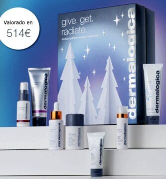 La caja y algunos de los productos del Calendario de Adviento Dermalogica 2024