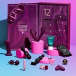 La caja y los productos del Calendario de Adviento Lovehoney 2024 de 12 días