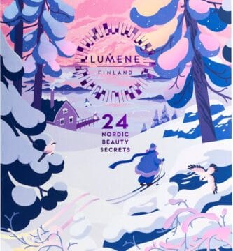 El frontal de la caja del Calendario de adviento Lumene 2025