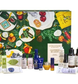 La caja y los 24 productos del Calendario de adviento L'Occitane Clásico 2026