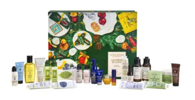 La caja y los 24 productos del Calendario de adviento L'Occitane Clásico 2026
