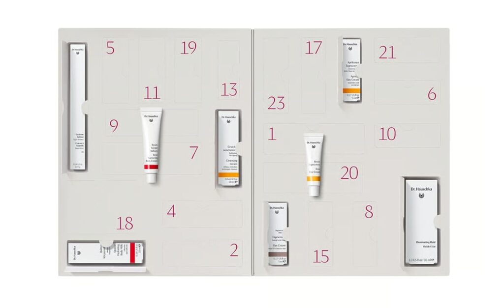 El interior del Calendario de adviento Dr. Hauschka 2025