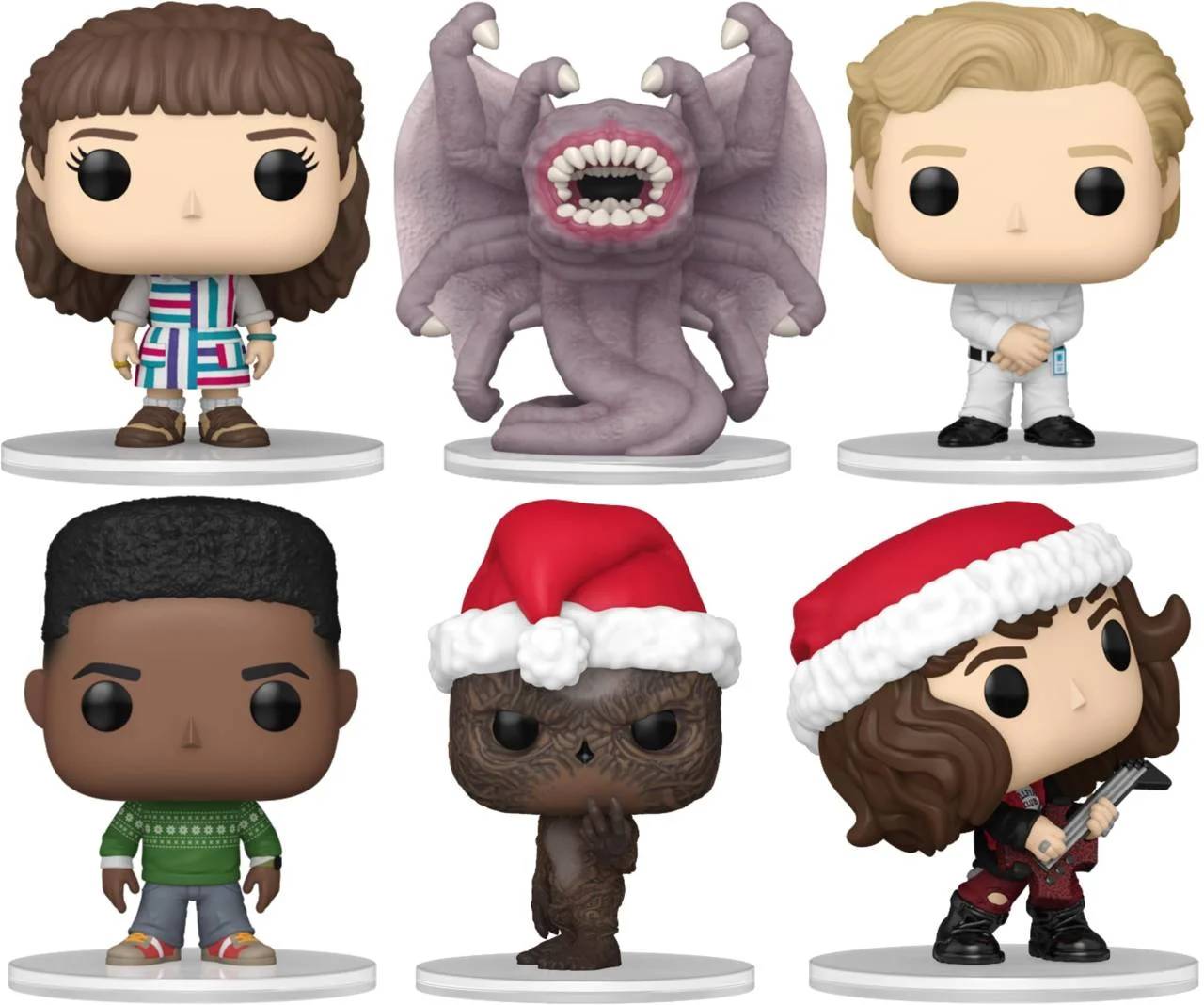 Seis de las 24 minifiguras de Stranger Things que incluye el Calendario Funko Pop Pockets