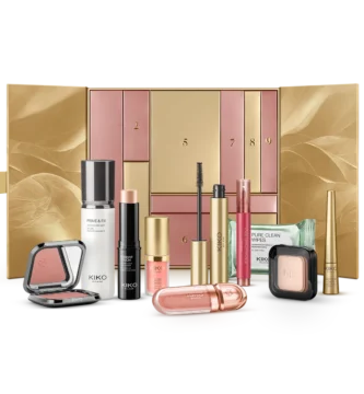 La caja dorada y los 10 productos del Calendario Golden Oasis de Kiko Milano