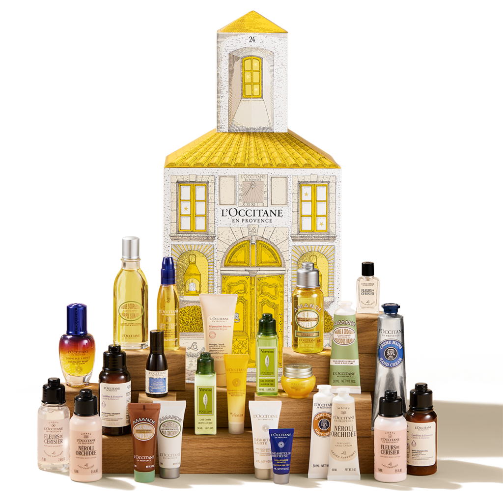 La caja y los productos del Calendario La Maison L'Occitane en Provence 2025
