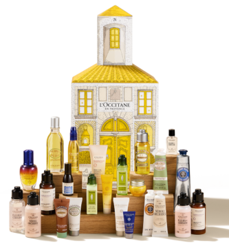 La caja y los productos del Calendario L'Occitane Luxury 2025