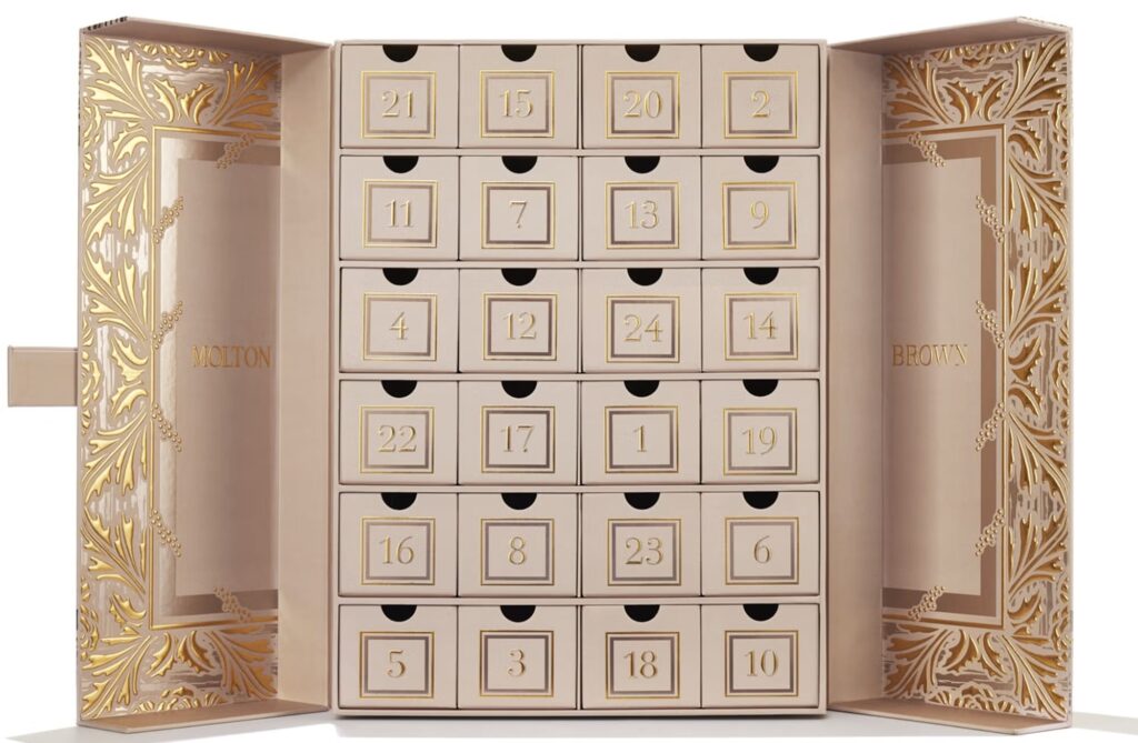 La caja abierta del Calendario de adviento Molton Brown 2025