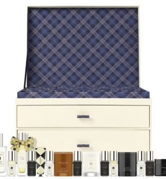 El cofre y los productos del Calendario de adviento Jo Malone 2026