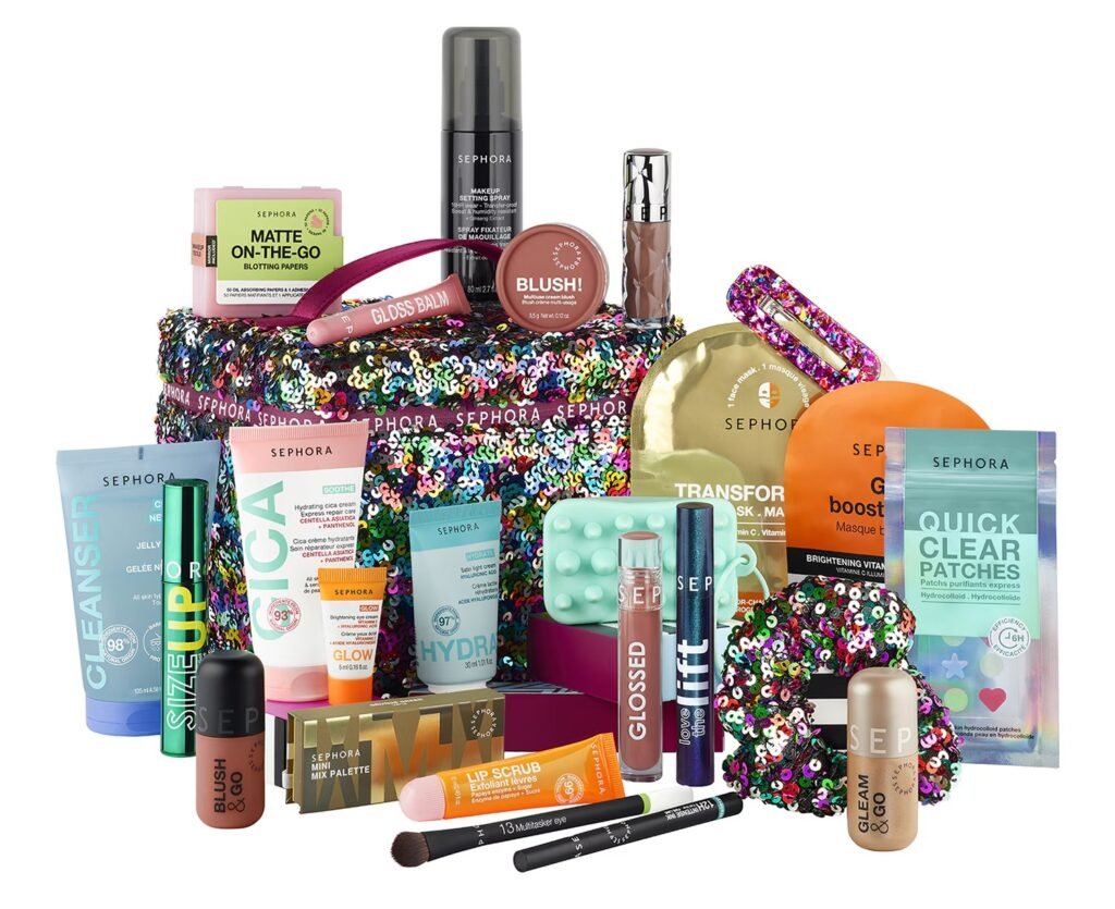 Calendario de adviento Sephora Collection Premium 2026 La bolsa-neceser y los productos del Calendario de adviento Sephora Collection Premium 2026
