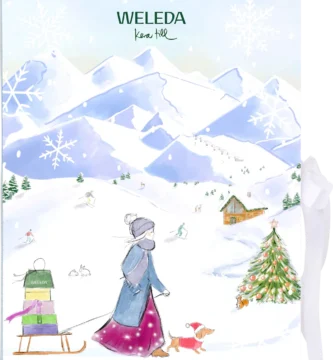La caja ilustrada por Kera Till para el Calendario de Adviento Weleda 2025