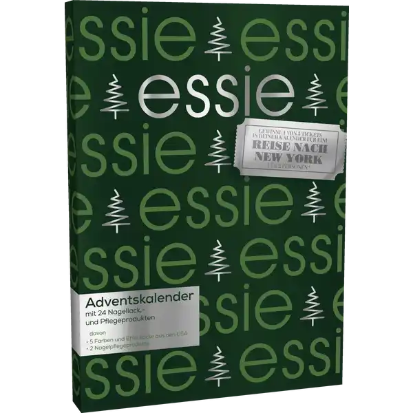 Frontal de la caja del Calendario de adviento Essie 2025