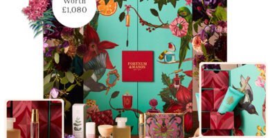 La caja del Calendario de Adviento Fortnum & Mason 2024, decorado con fauna y flora de temporada