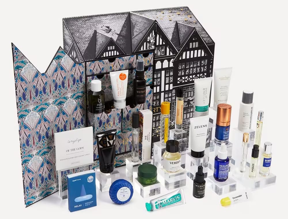 La caja y los productos del Calendario de adviento Liberty Men 2025
