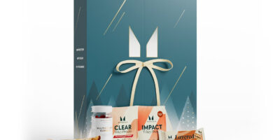 La caja y productos del Calendario de Adviento Myprotein 2024