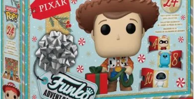 La caja del Calendario de Adviento Pixar de Funko, con la figura del protagonista de Toy Story