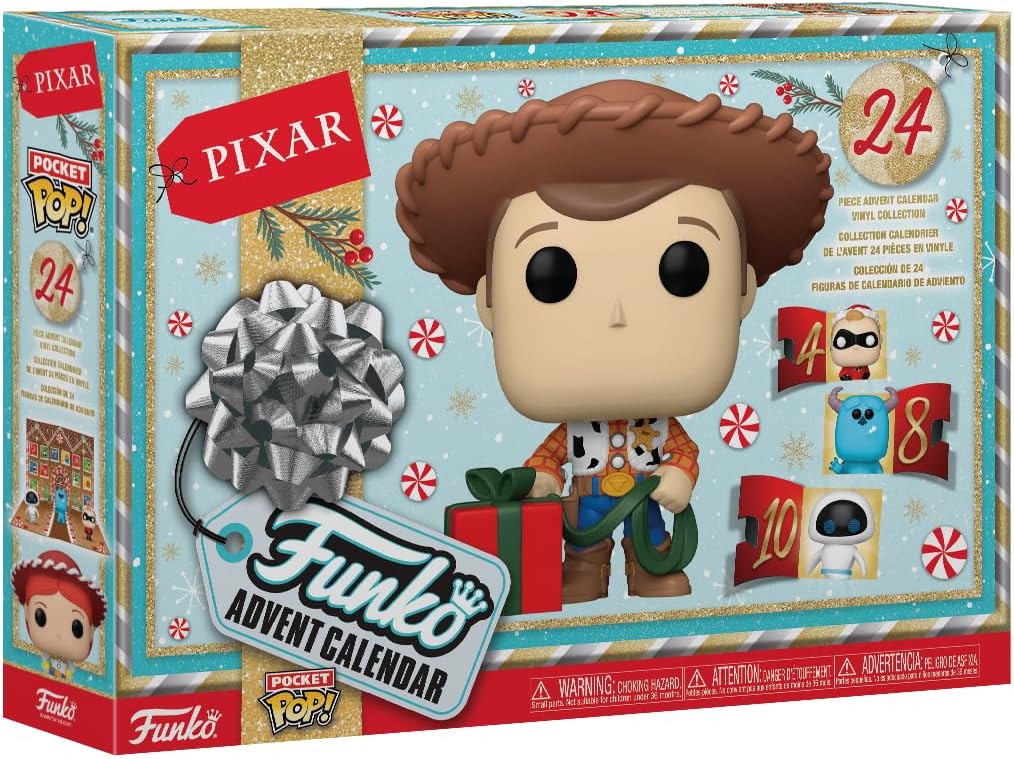 La caja del Calendario de Adviento Pixar de Funko, con la figura del protagonista de Toy Story