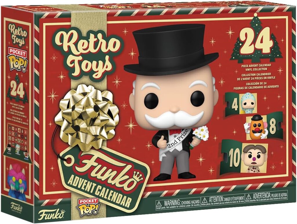 La caja del Calendario de Adviento Retro Toys de Hasbro lanzado por Funko