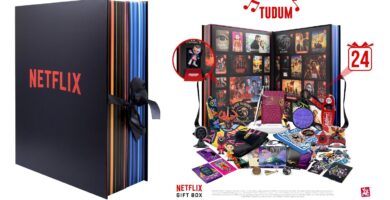 La caja por fuera y por dentro del Calendario de Adviento de Netflix