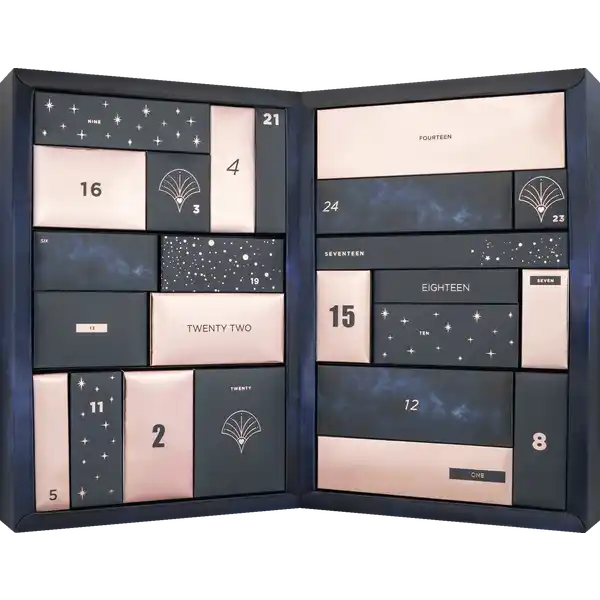 El interior de la caja del Calendario de adviento Amorelie Loveboxxx