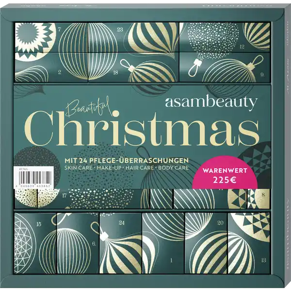Frontal de la caja del Calendario de adviento Asambeauty 2025