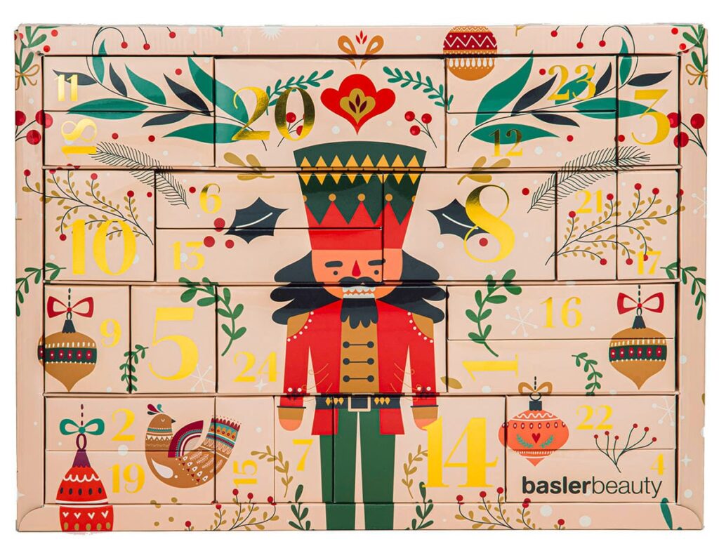 La caja del Calendario de adviento Baslerbeauty 2025 inspirada en El Cascanueces