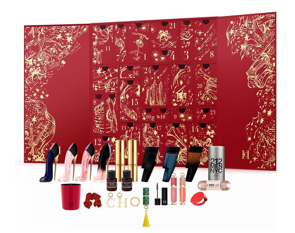 Calendario de adviento Carolina Herrera 2025, ya a la venta 1 La caja y los productos del Calendario de adviento Carolina Herrera 2025