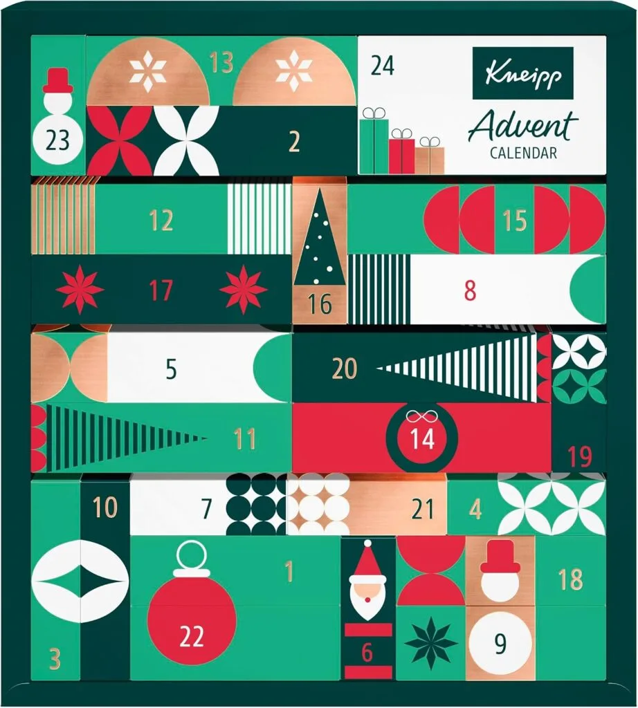 La parte frontal de la caja del Calendario de adviento Kneipp 2026. La parte frontal de la caja del Calendario de adviento Kneipp 2026.