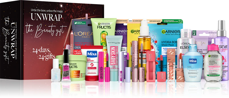 La caja y los productos del Calendario de adviento L’Oréal Paris x Notino DIY 2025 La caja y los productos del Calendario de adviento L’Oréal Paris x Notino DIY 2025