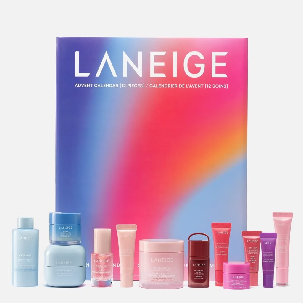 El Calendario de adviento Laneige 2026 La caja y los productos del Calendario de adviento Laneige 2026