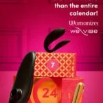 La caja y algunos productos del Calendario de adviento Lovehoney 2025 para parejas
