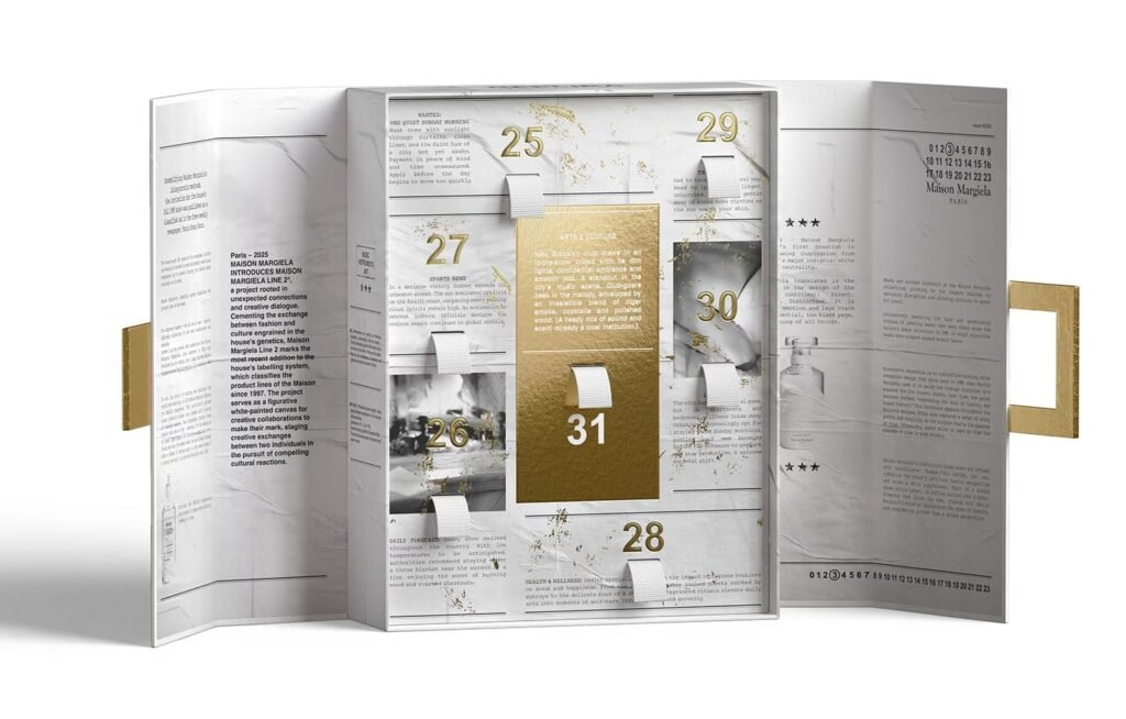 La caja abierta del Calendario de adviento Maison Margiela 2026