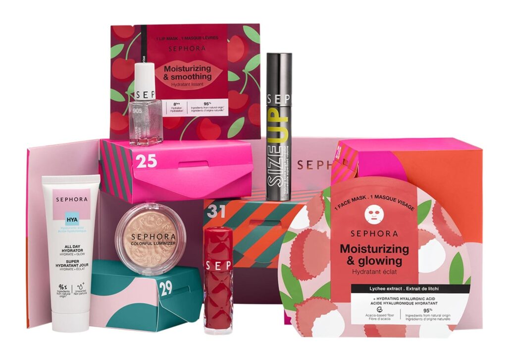La caja y los productos del Calendario de adviento Sephora After 2025