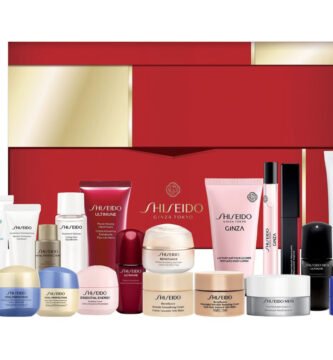La caja y los productos del Calendario de adviento Shiseido 2026