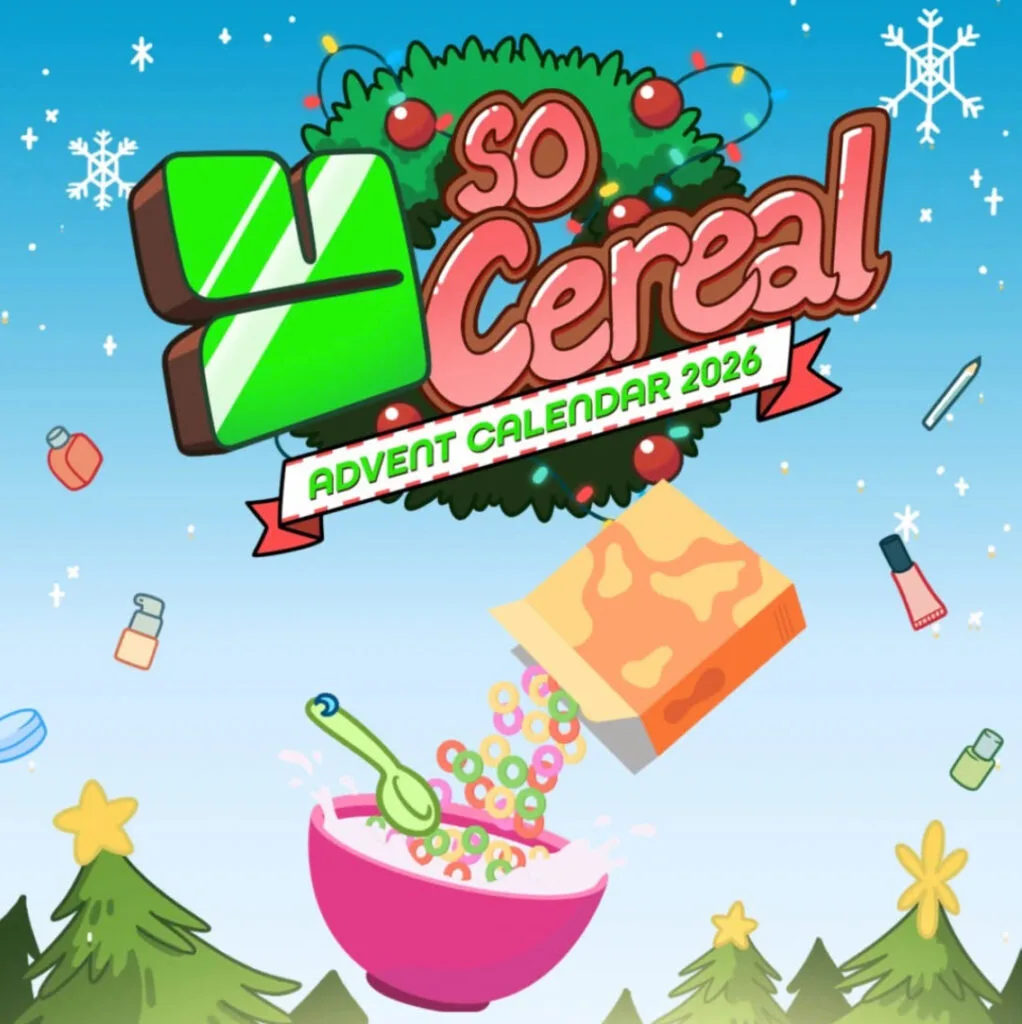 La primera imagen promocional del Calendario de adviento YesStyle 2026 "So Cereal"