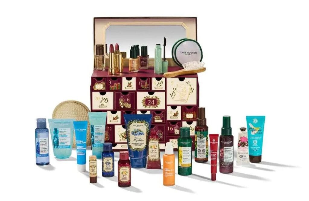 La caja y los 24 productos del Calendario de adviento Yves Rocher 2026 Premium