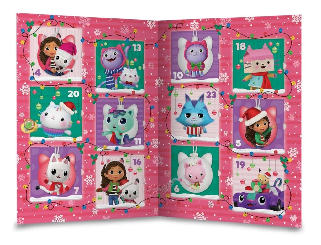 Calendarios de adviento de Gabby’s Dollhouse 1 Un calendario de adviento de Gabby’s Dollhouse díptico