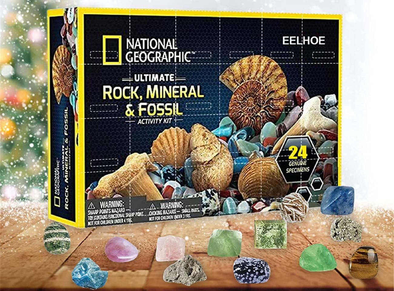 colección de piedras preciosas de cristal para niños regalo de cuenta regresiva de Navidad kit de ciencia mineral y rocas para niños y niñas Calendario de Adviento de 24 días de Navidad 2021