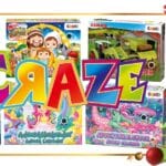 El logo de Craze sobreimpresionado sobre varios de sus calendarios de adviento infantiles